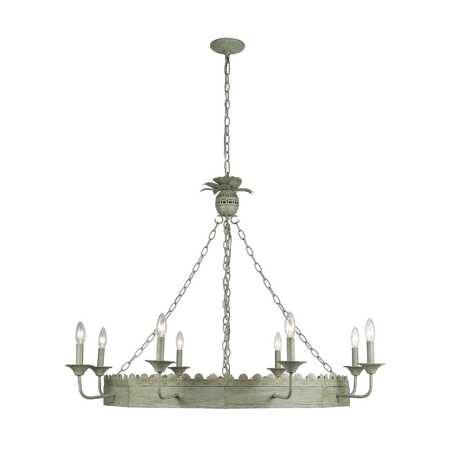 8-Light Chandelier In Vintage Sage by Golden