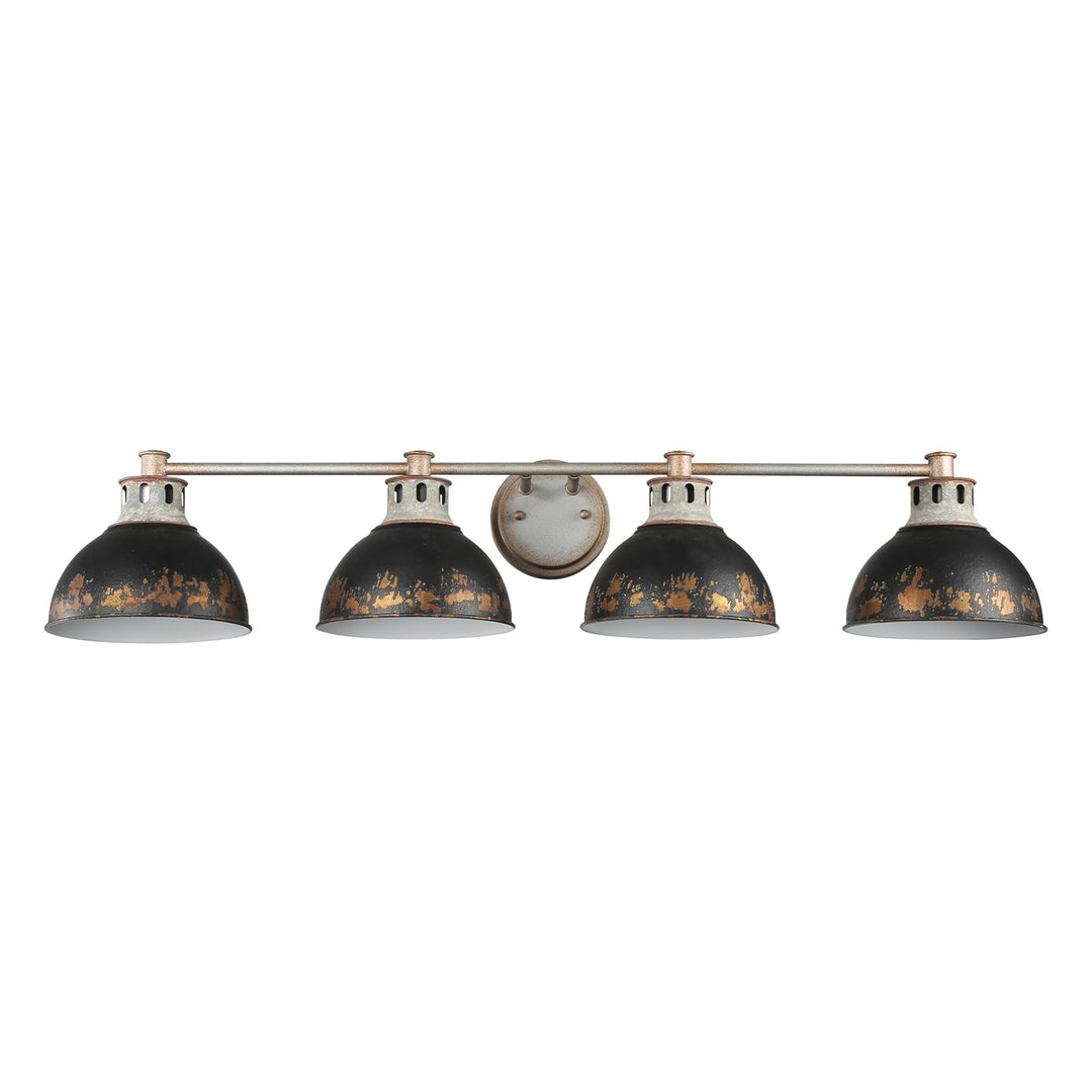 4-Light Vanity Light In Aged Galvanized Steel With Antique Black Iron by Golden