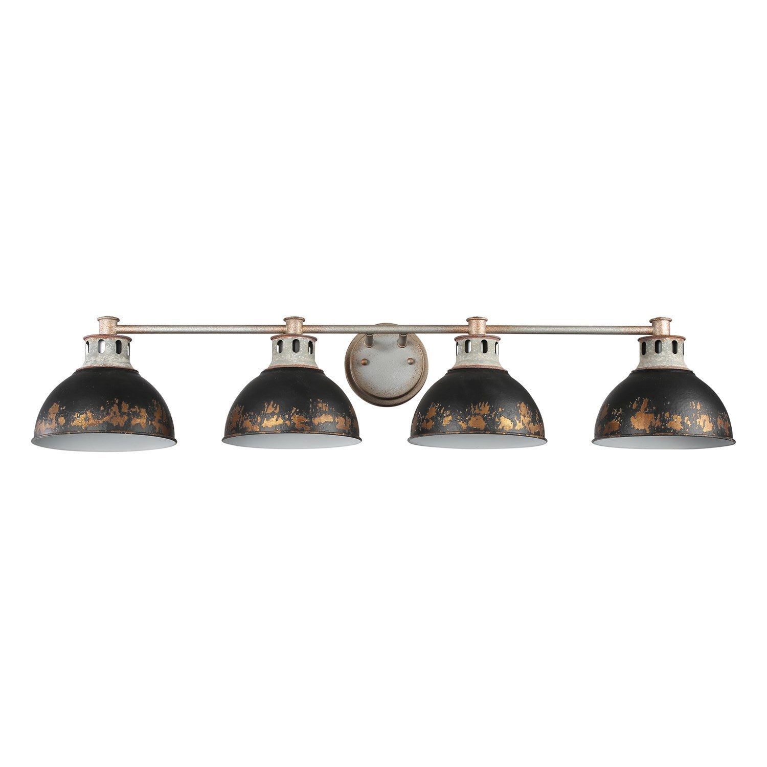 4-Light Vanity Light In Aged Galvanized Steel With Antique Black Iron by Golden