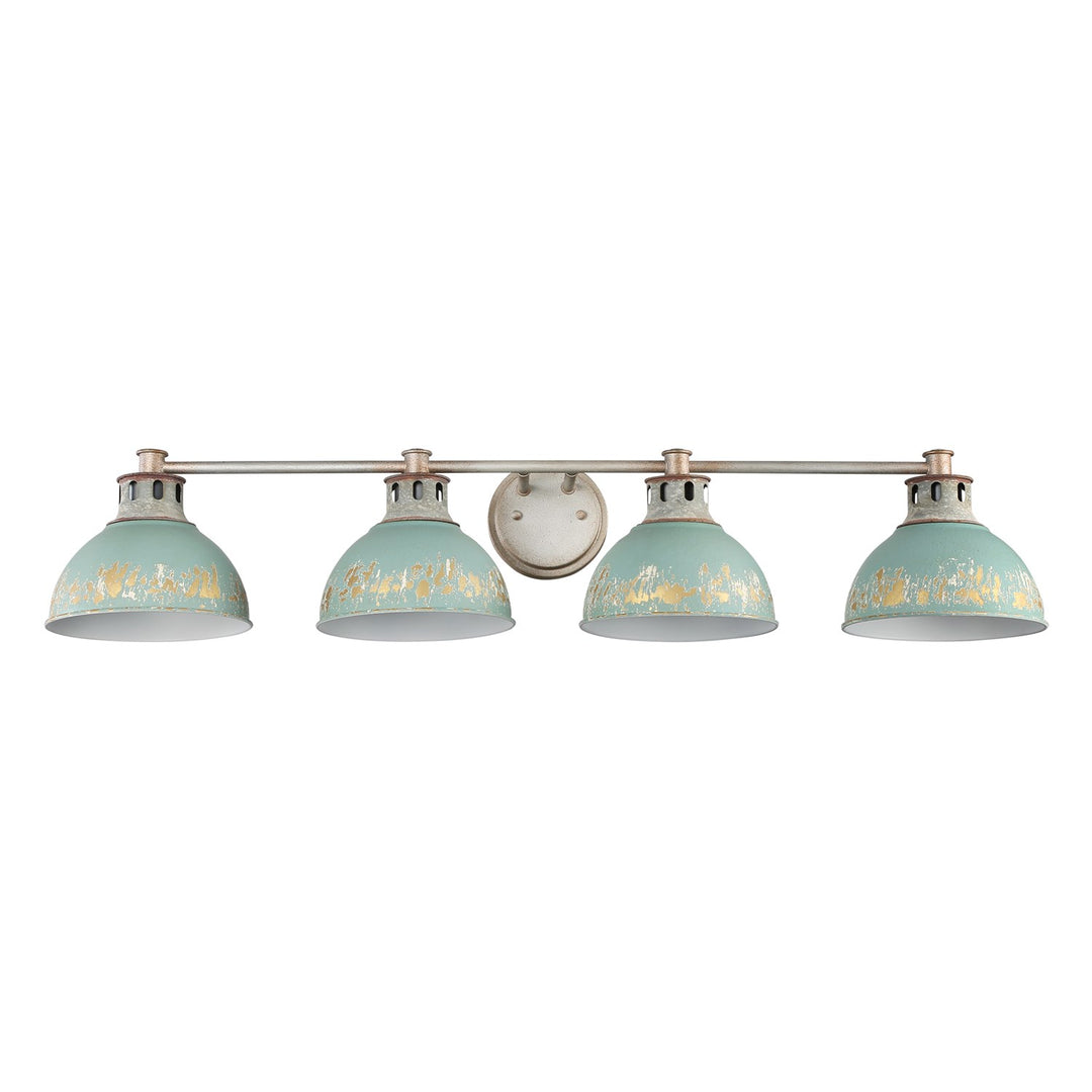 4-Light Vanity Light In Aged Galvanized Steel With Antique Teal by Golden