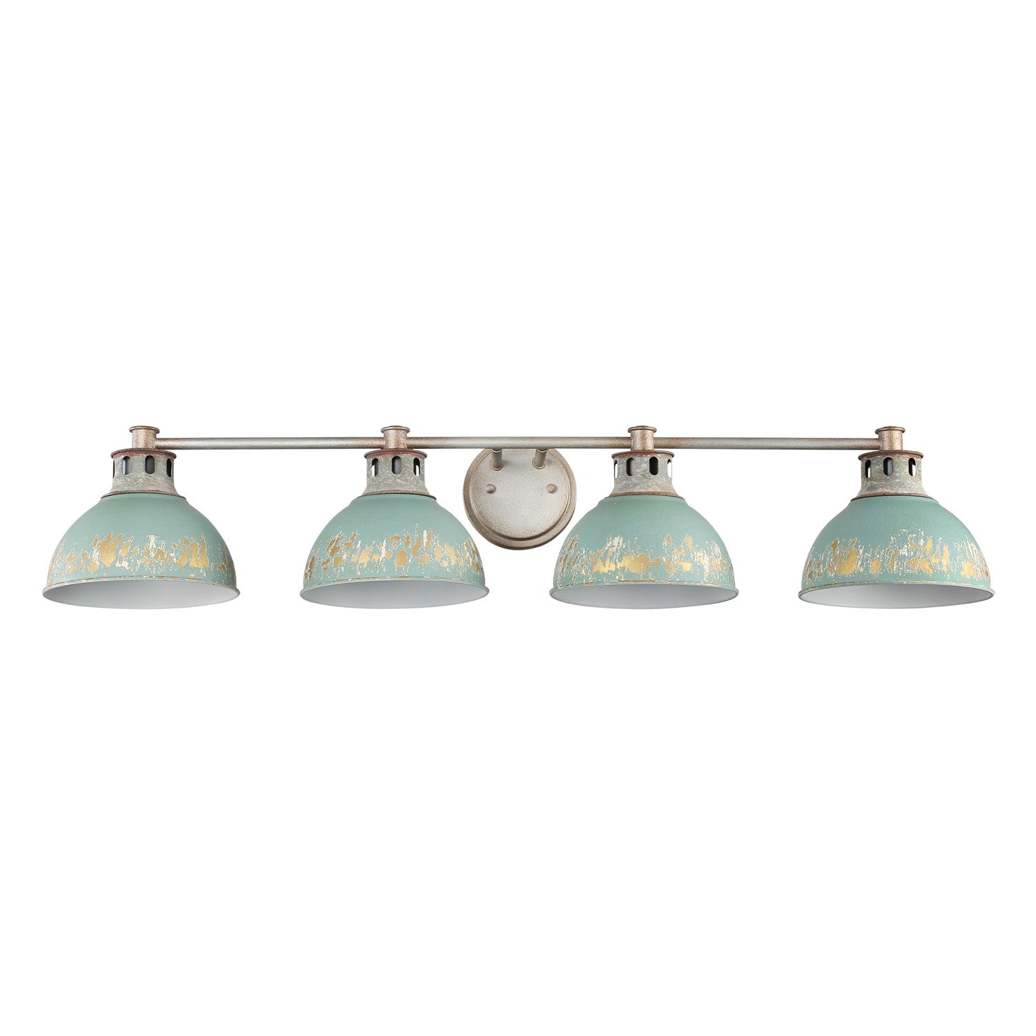 4-Light Vanity Light In Aged Galvanized Steel With Antique Teal by Golden