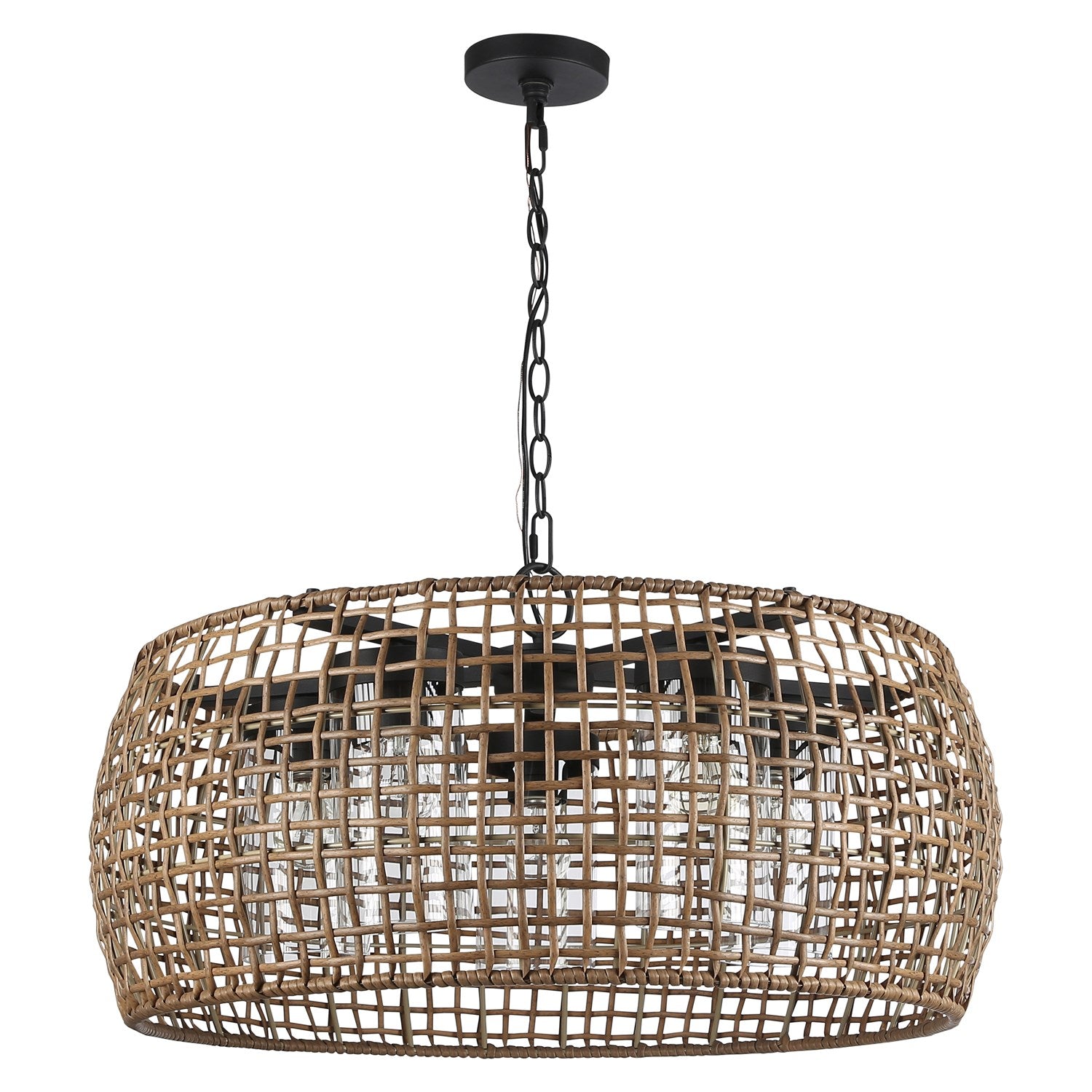 5 Light Pendant - Outdoor In Natural Black by Golden