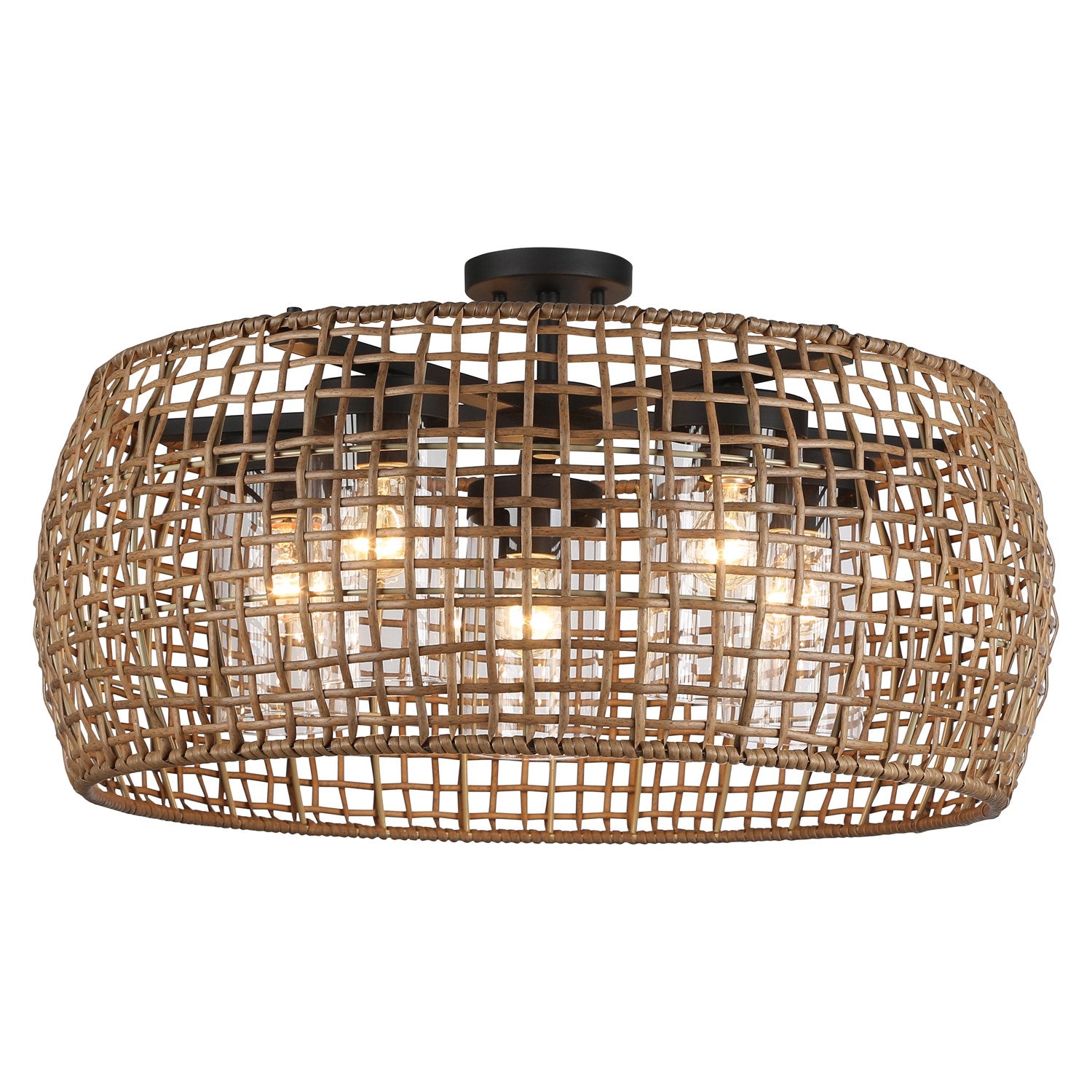 5 Light Semi-Flush - Outdoor In Natural Black by Golden