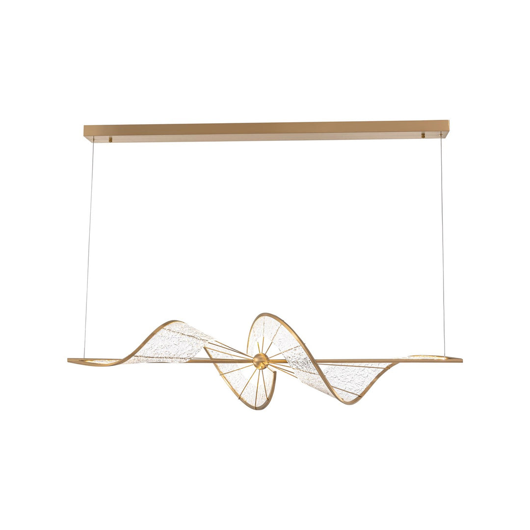 Led Linear Pendant In Brushed Champagne by Golden