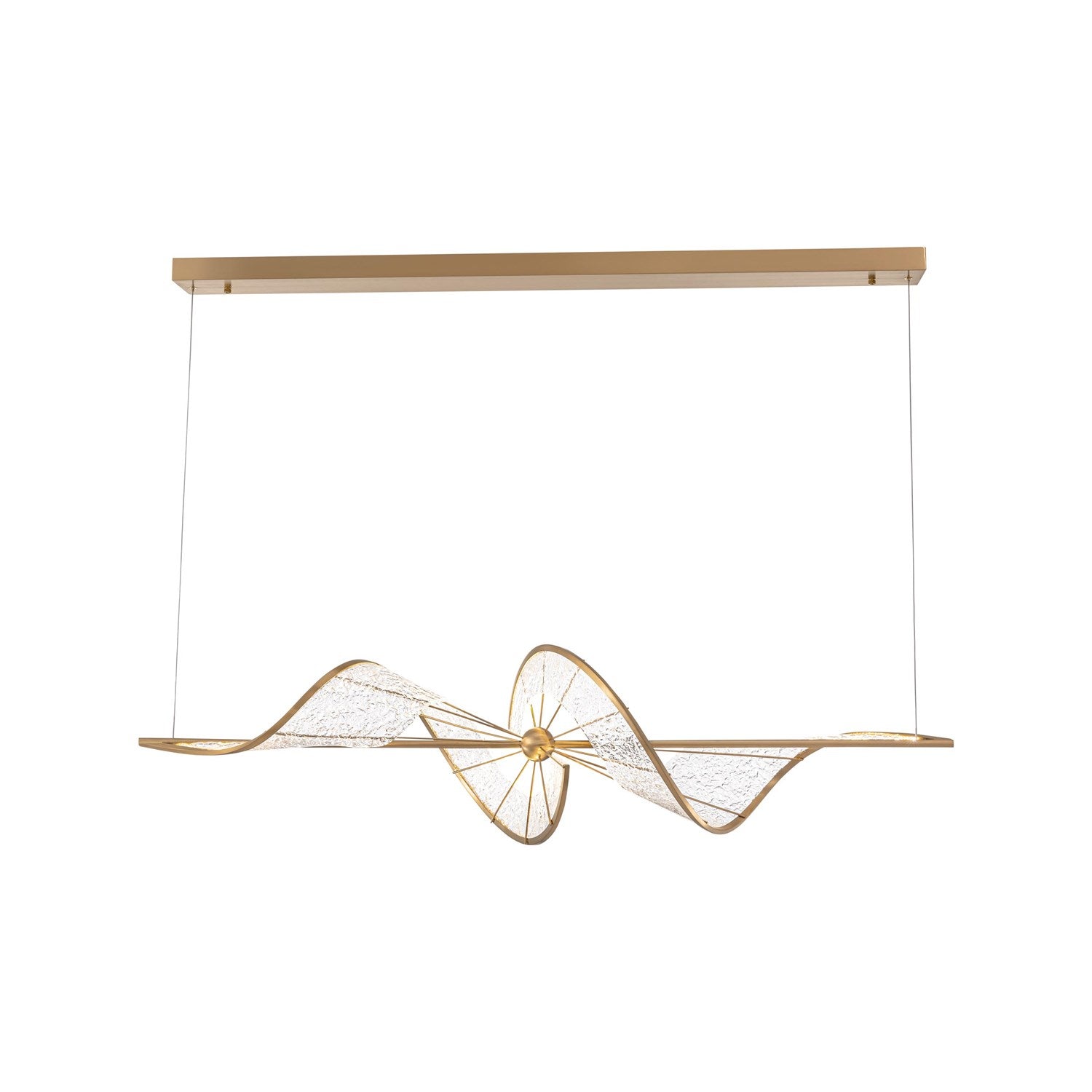 Led Linear Pendant In Brushed Champagne by Golden