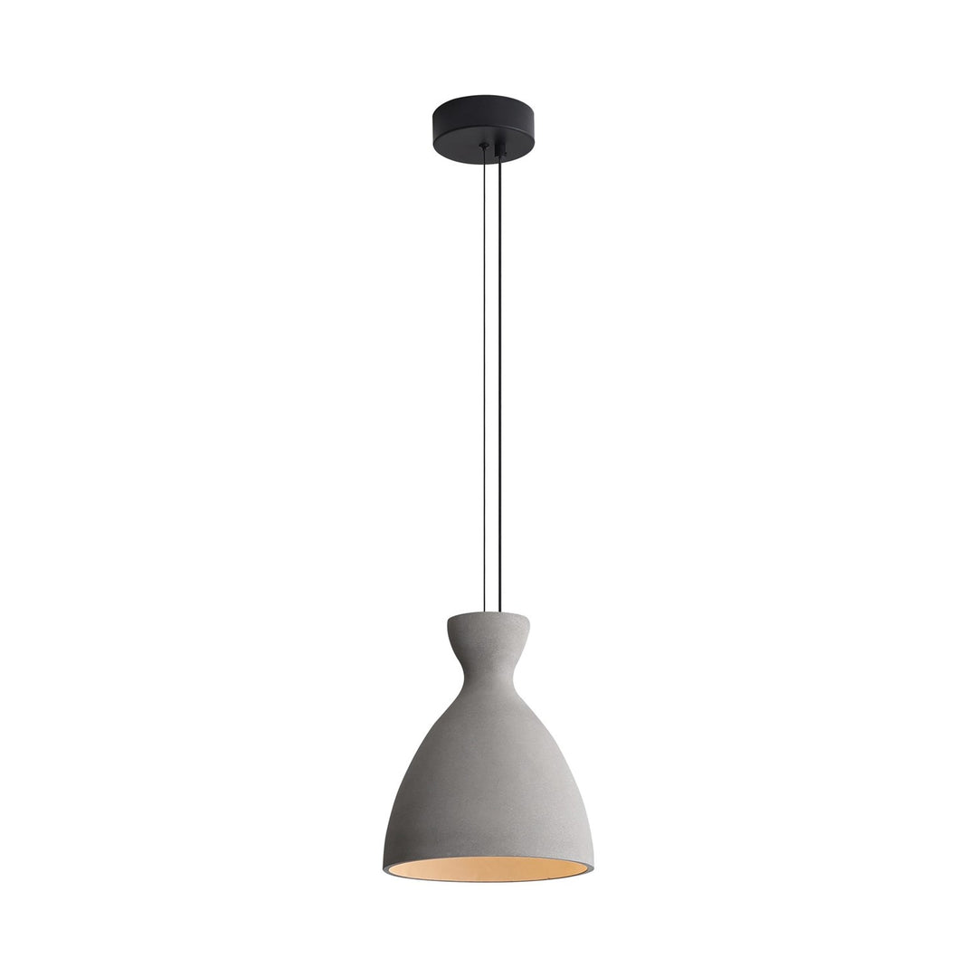 10" Led Pendant In Grey Cement by Golden
