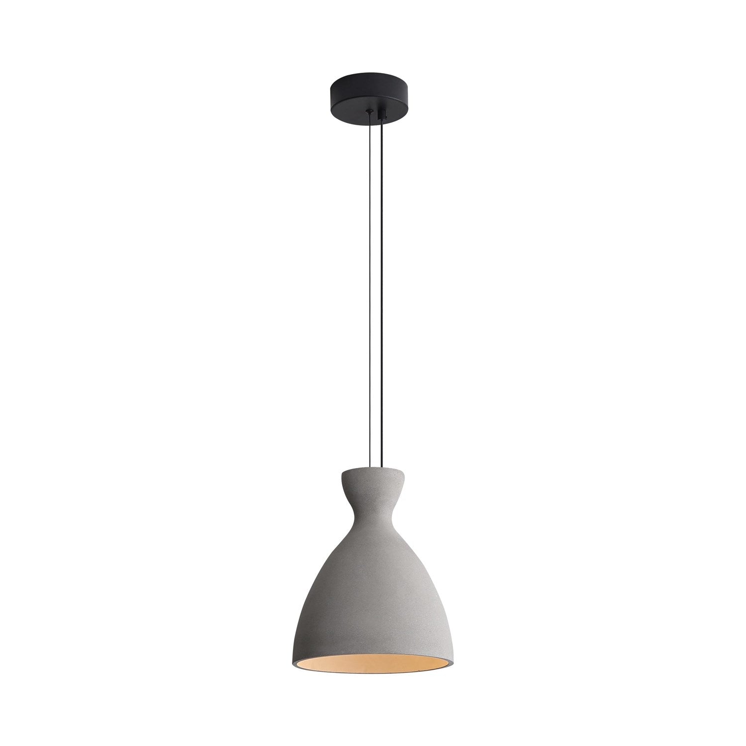 10" Led Pendant In Grey Cement by Golden