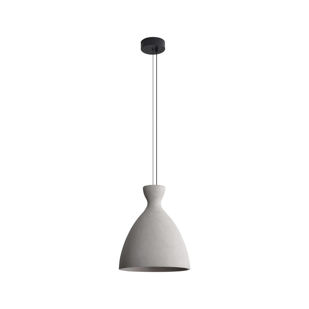 14" Led Pendant In Grey Cement by Golden