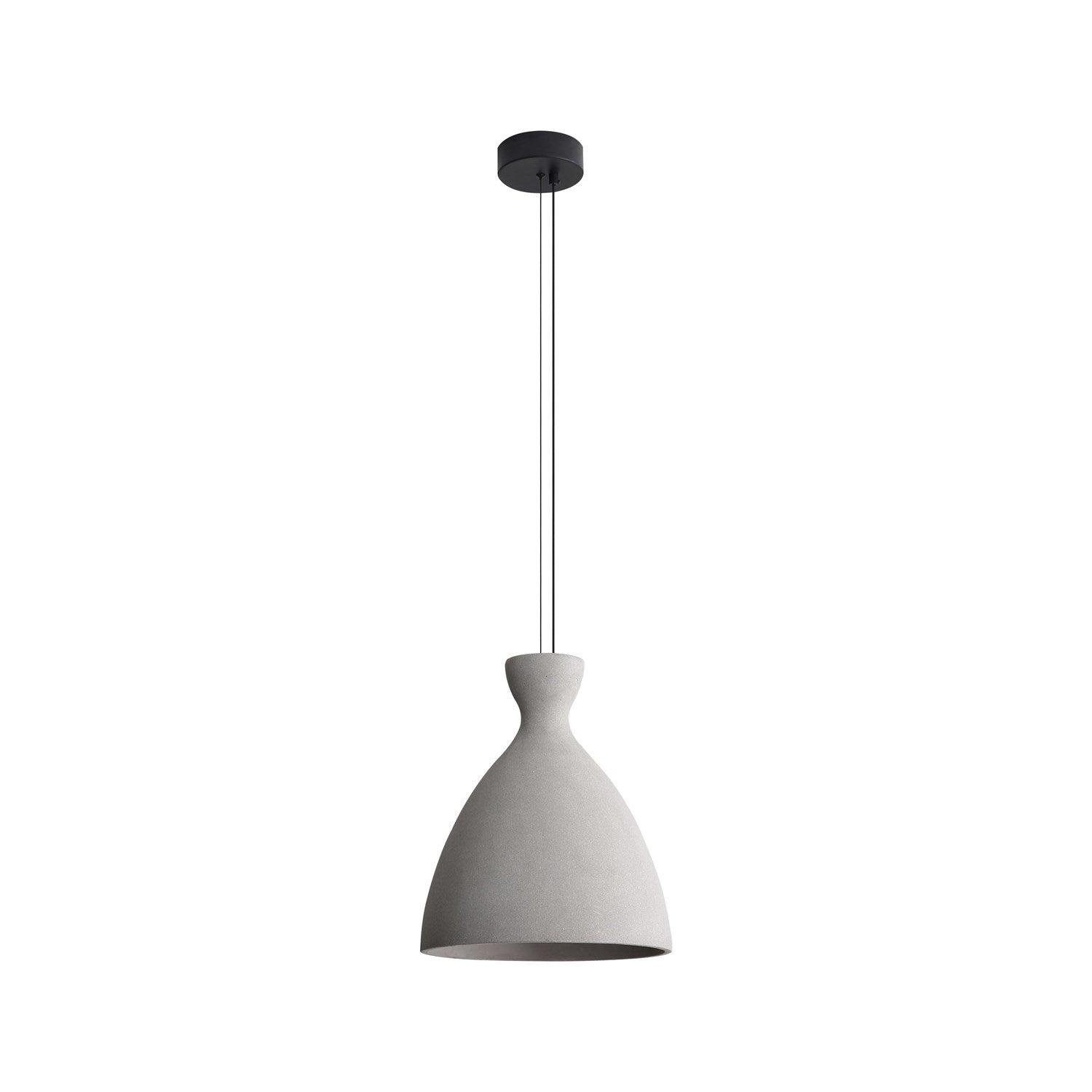 14" Led Pendant In Grey Cement by Golden