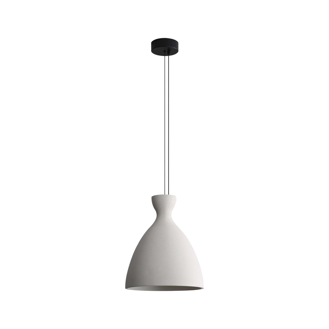 14" Led Pendant In White Sandstone Cement by Golden