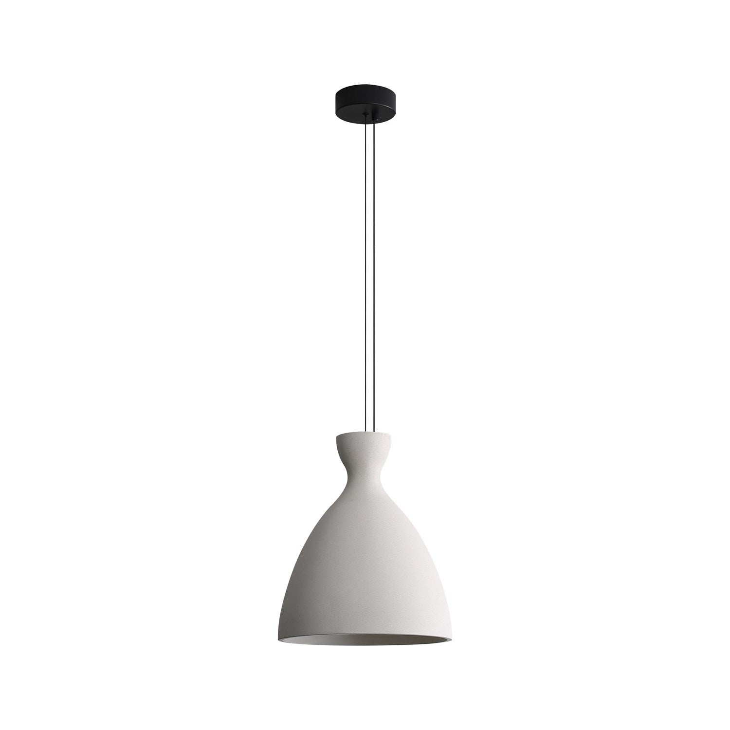 14" Led Pendant In White Sandstone Cement by Golden