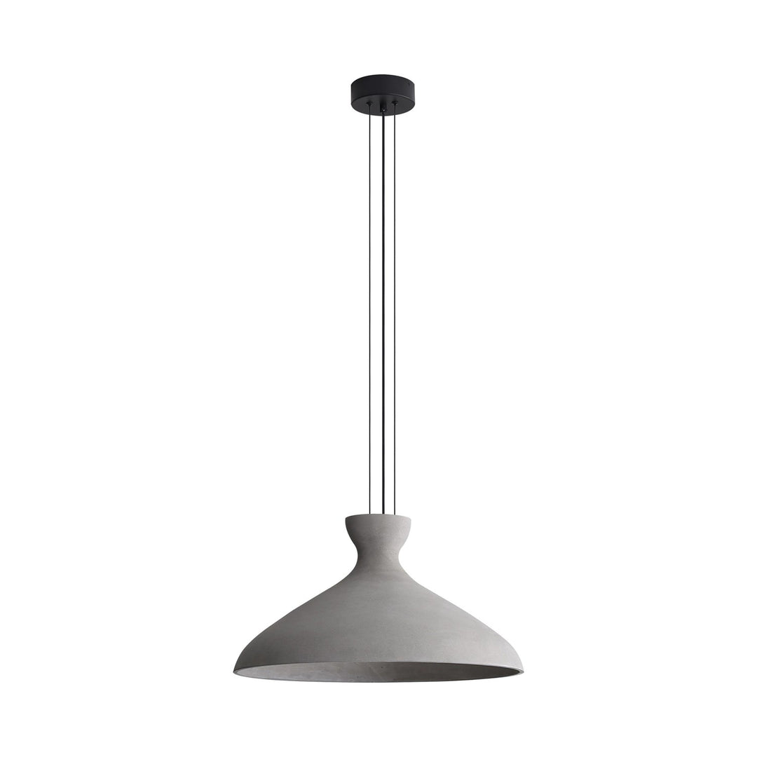 22" Led Pendant In Grey Cement by Golden