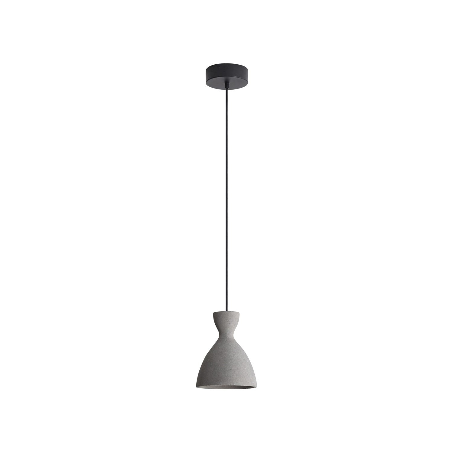 7" Led Pendant In Grey Cement by Golden