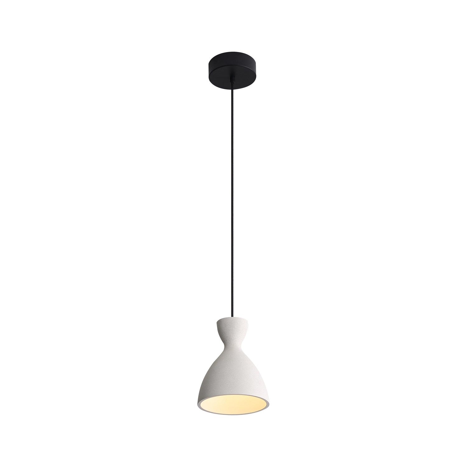 7" Led Pendant In White Sandstone Cement by Golden