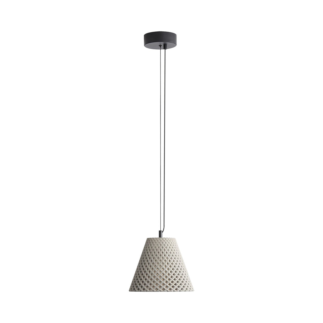 10" Led Pendant In Grey Cement by Golden