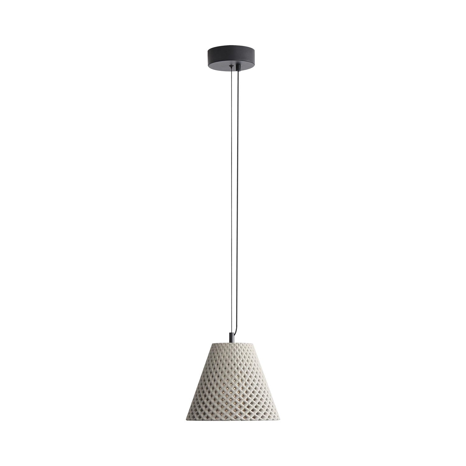 10" Led Pendant In Grey Cement by Golden