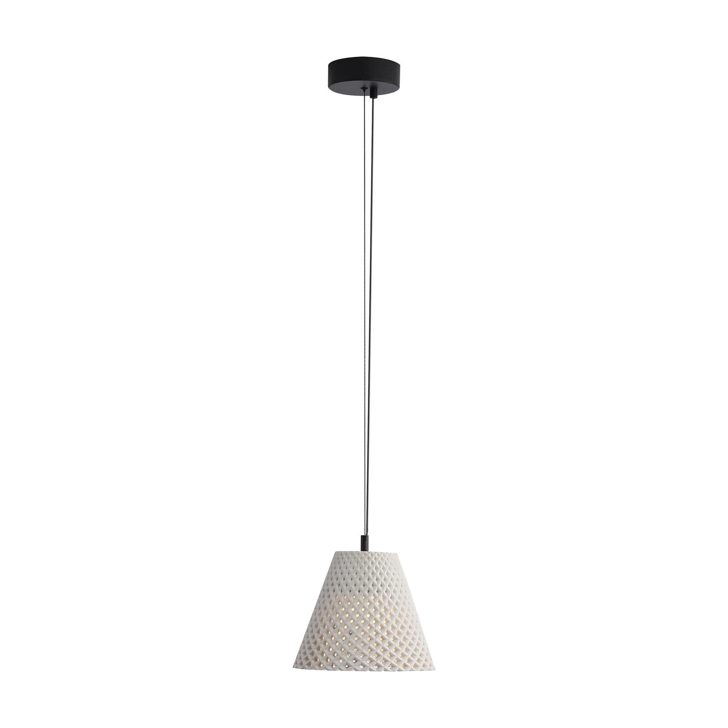 10" Led Pendant In White Sandstone Cement by Golden