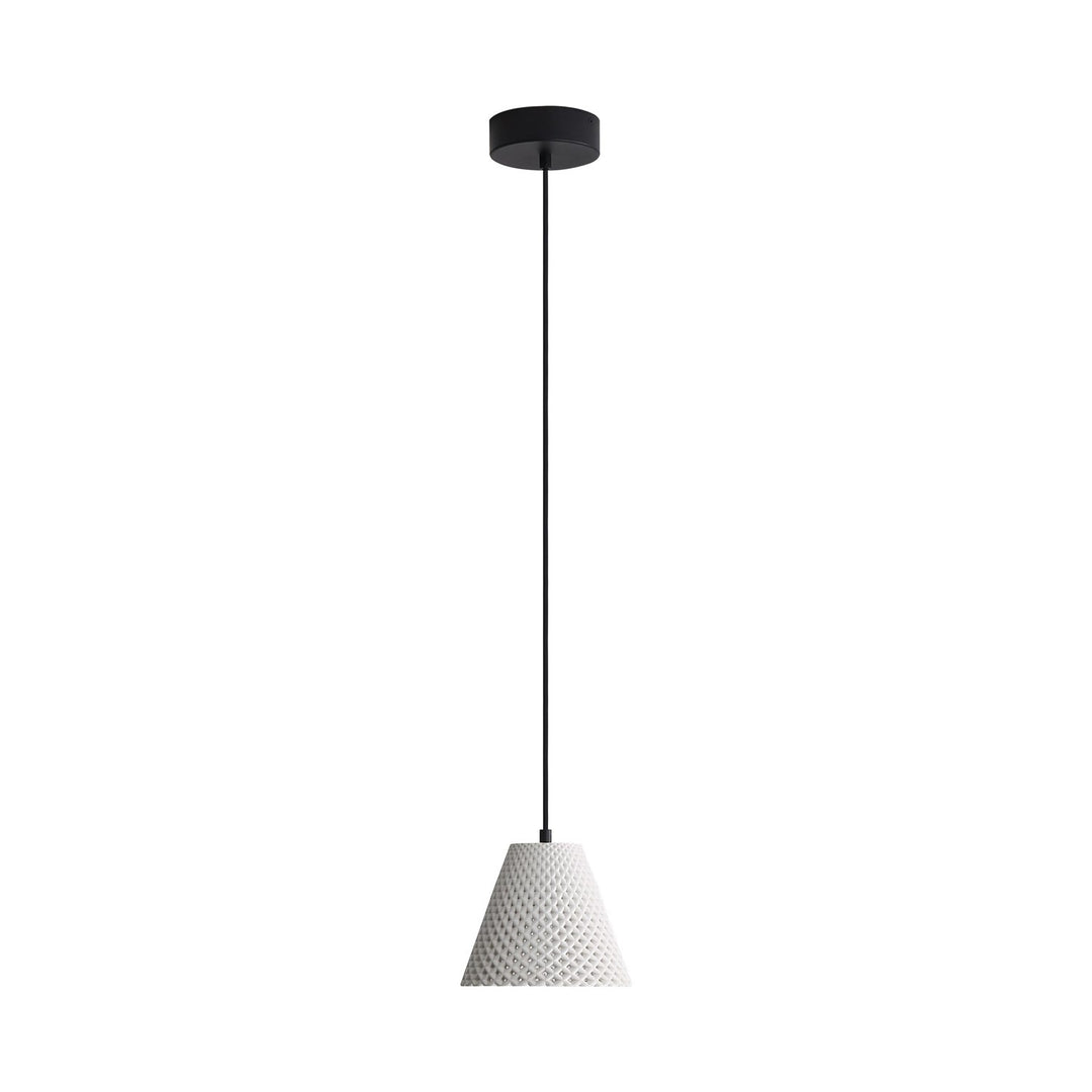 8" Led Pendant In White Sandstone Cement by Golden