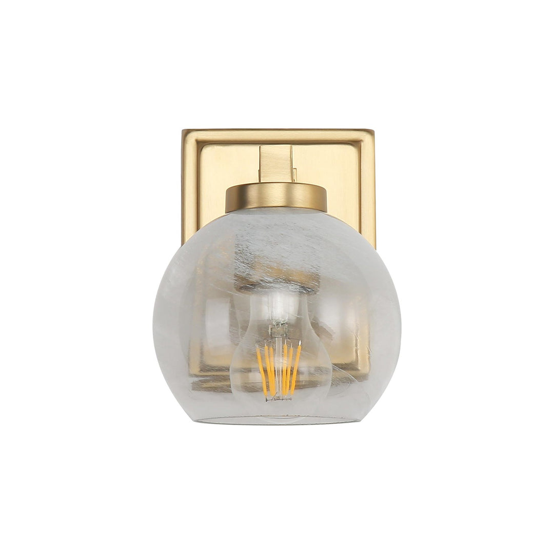 1-Light Vanity Light In Brushed Champagne Bronze With Alabaster Shade by Golden