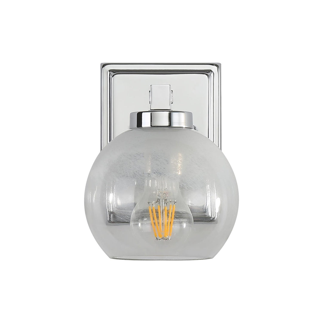 1-Light Vanity Light In Chrome With Alabaster Shade by Golden