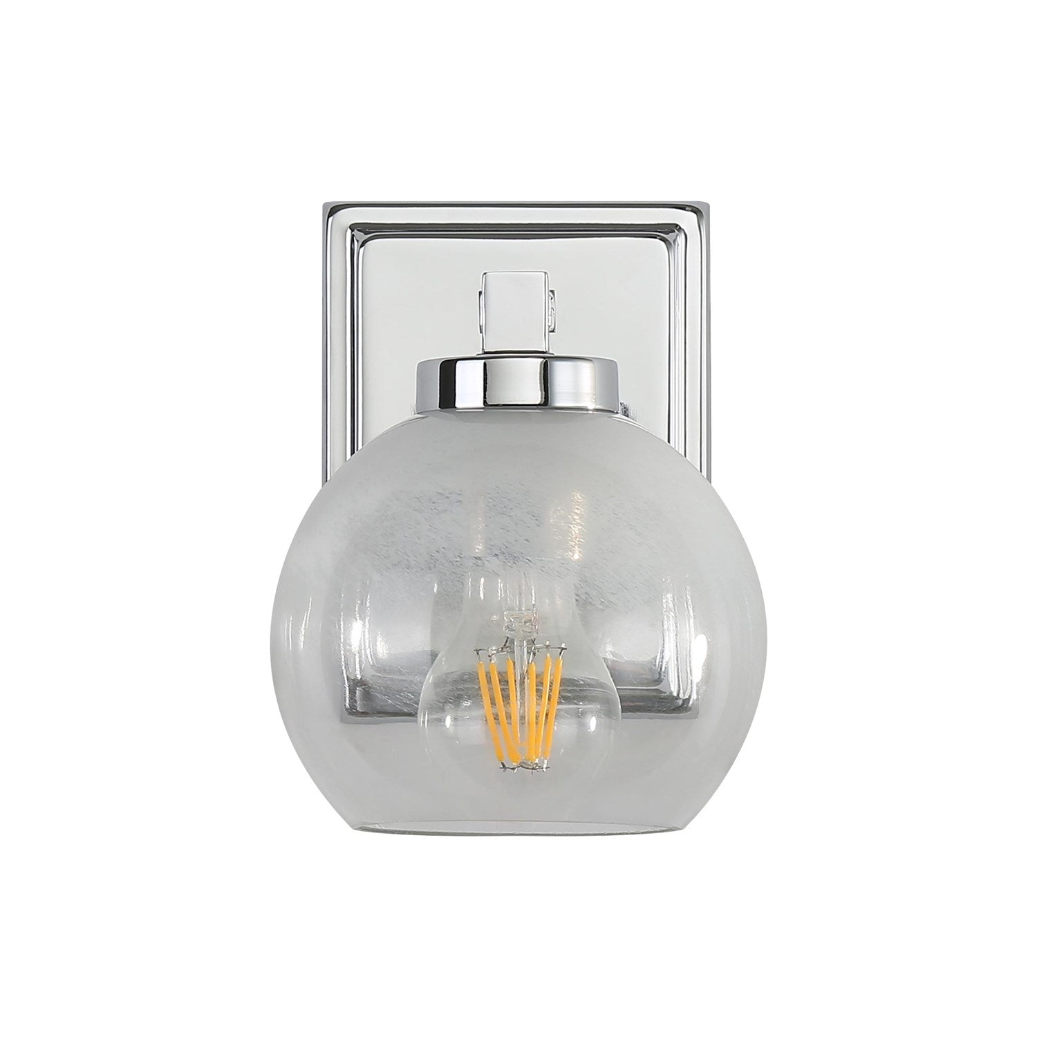 1-Light Vanity Light In Chrome With Alabaster Shade by Golden
