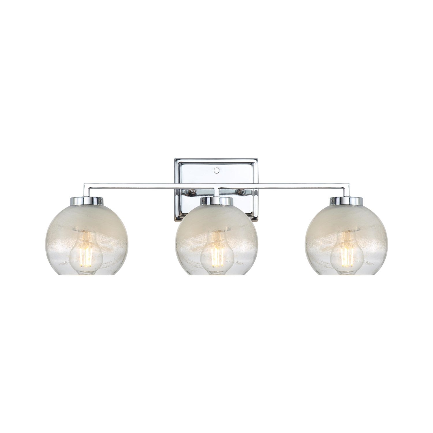 3-Light Vanity Light In Chrome With Alabaster Shade by Golden