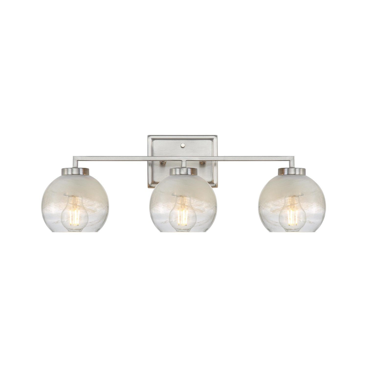 3-Light Vanity Light In Pewter With Alabaster Shade by Golden
