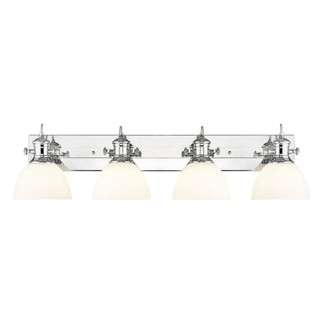 4-Light Vanity Light In Chrome With Opal Glass by Golden