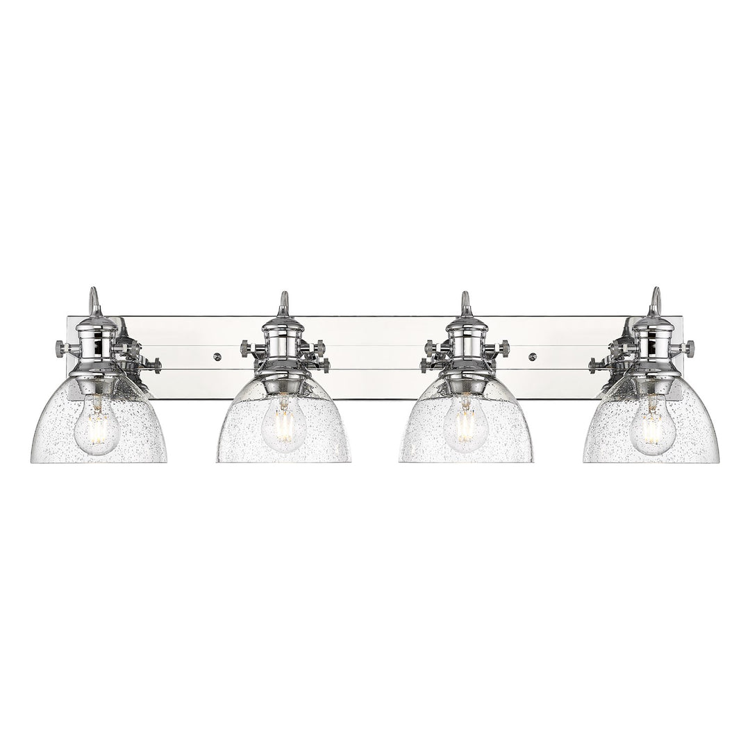 4-Light Vanity Light In Chrome With Seeded Glass by Golden