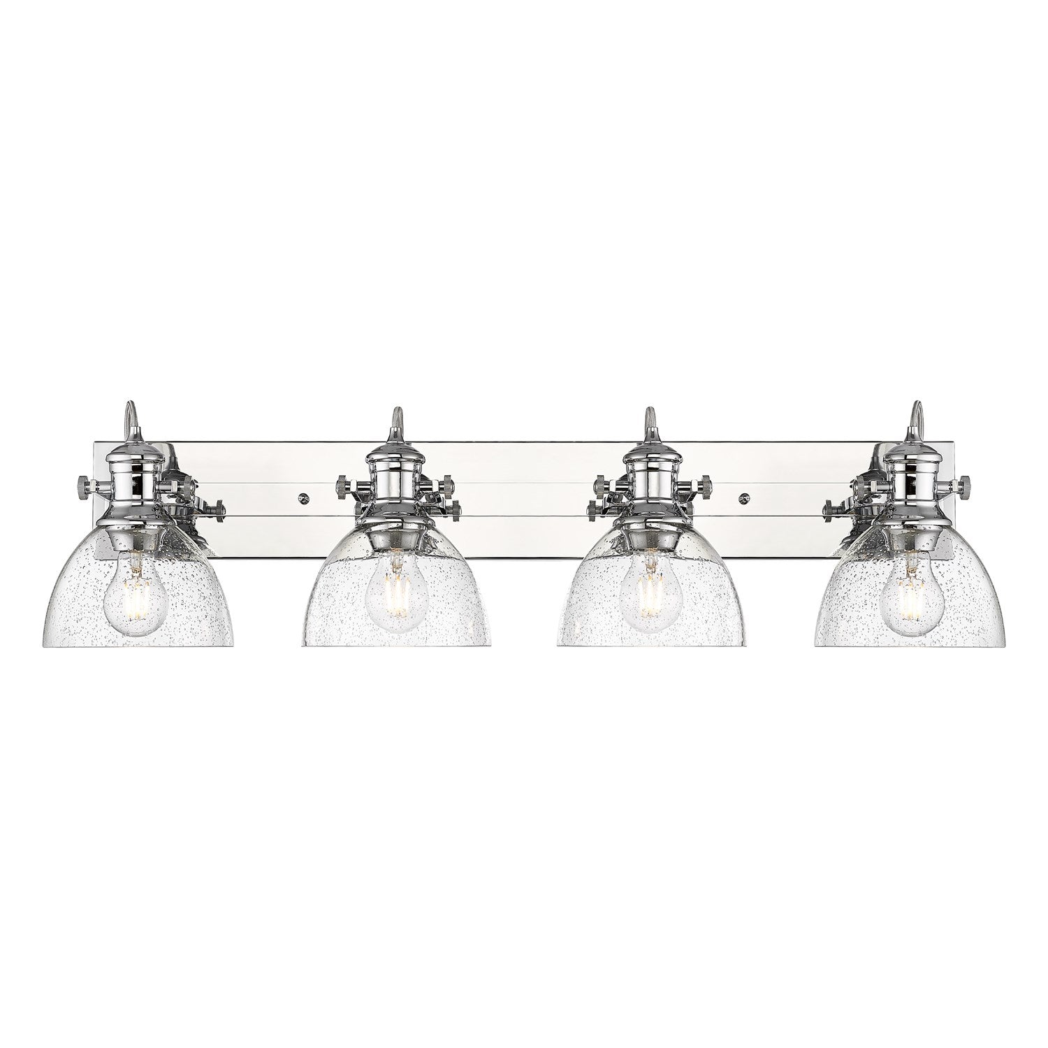 4-Light Vanity Light In Chrome With Seeded Glass by Golden