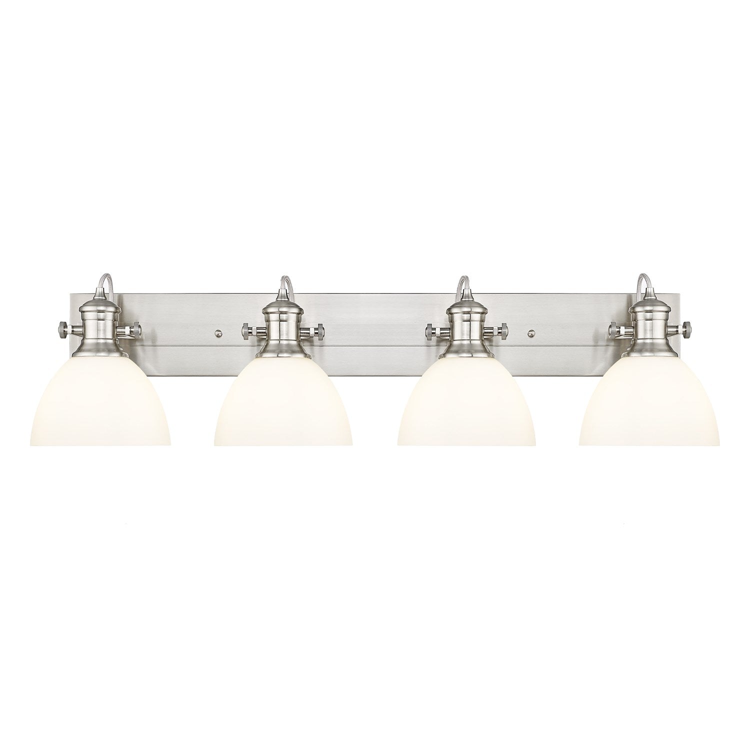 4-Light Vanity Light In Pewter With Opal Glass by Golden