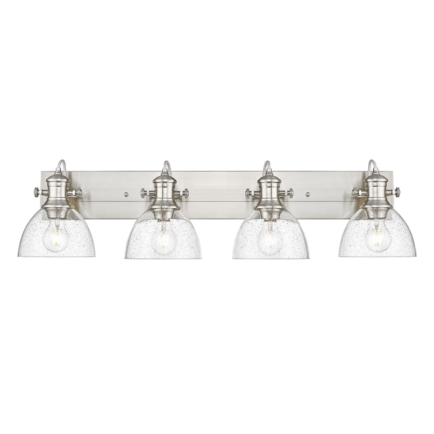 4-Light Vanity Light In Pewter With Seeded Glass by Golden
