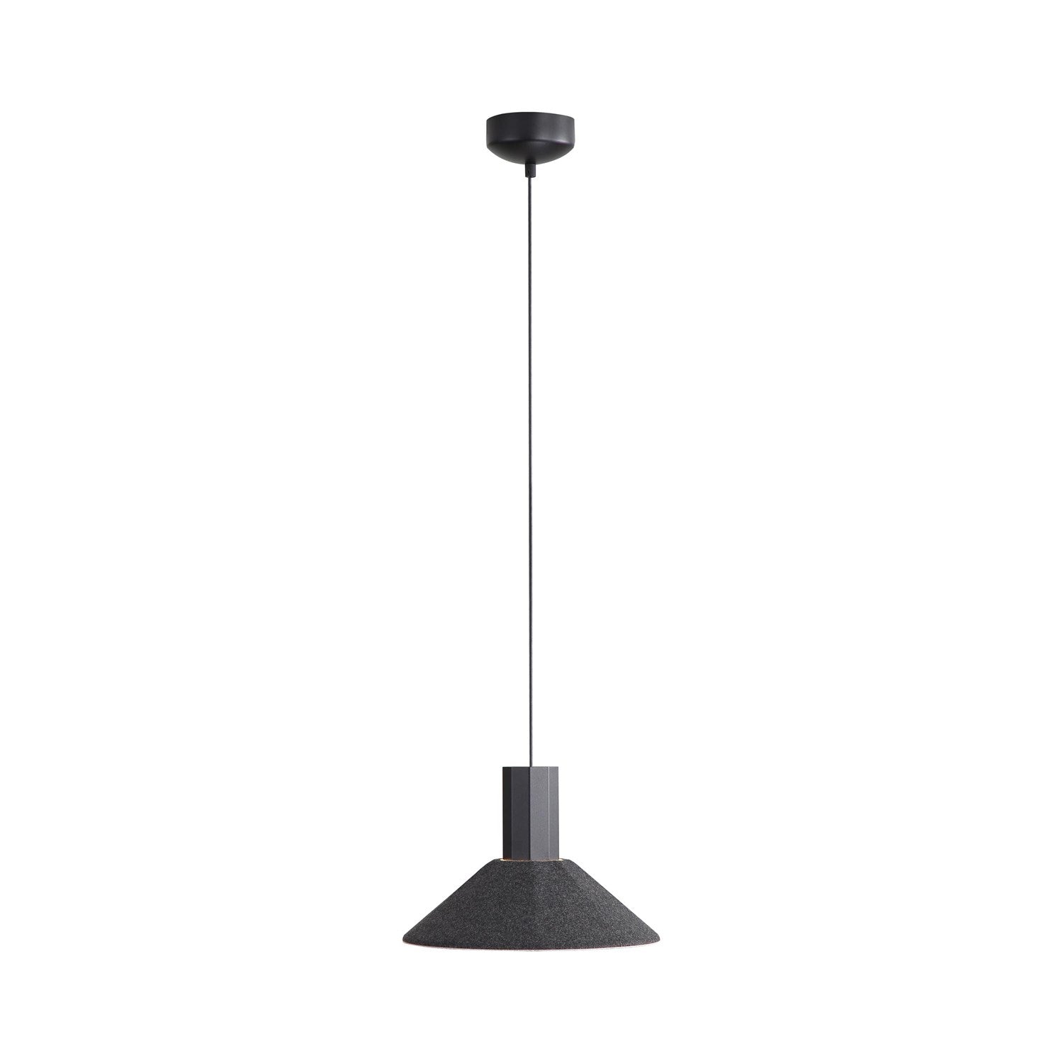 13" Led Pendant In Flecked Black/Grey by Golden