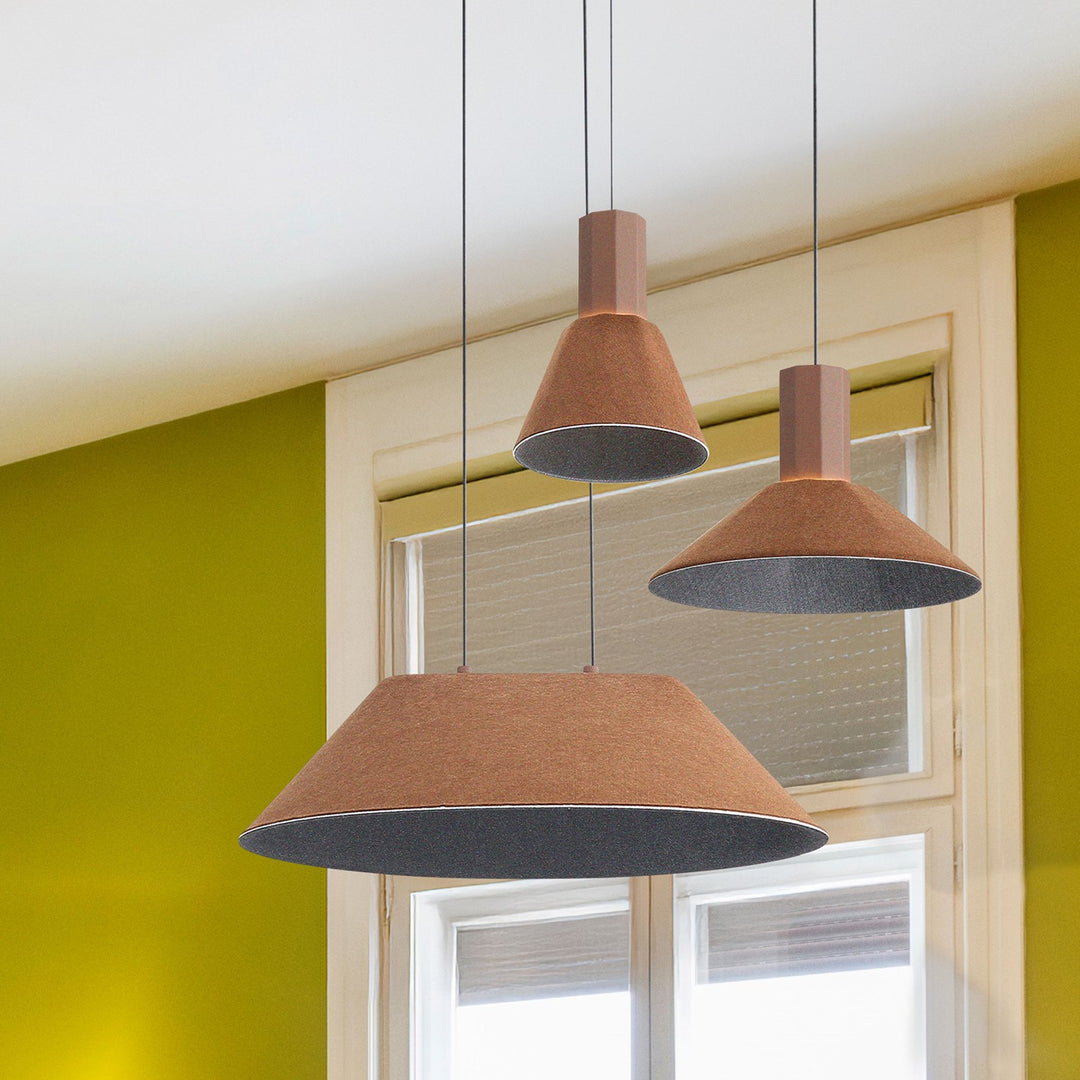 21" Led Pendant In Coffee/Black