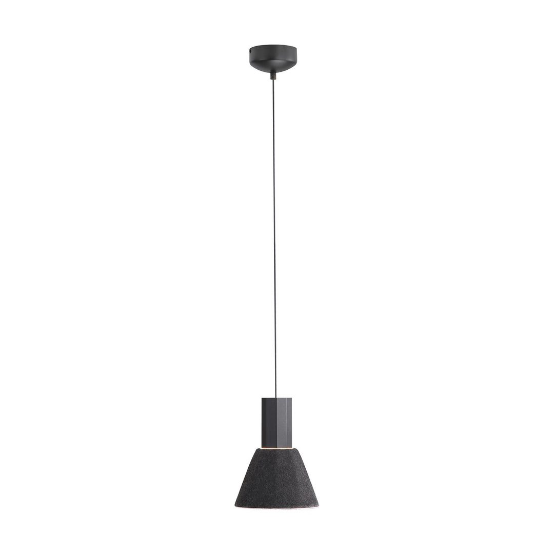 8" Led Pendant In Flecked Black/Grey by Golden