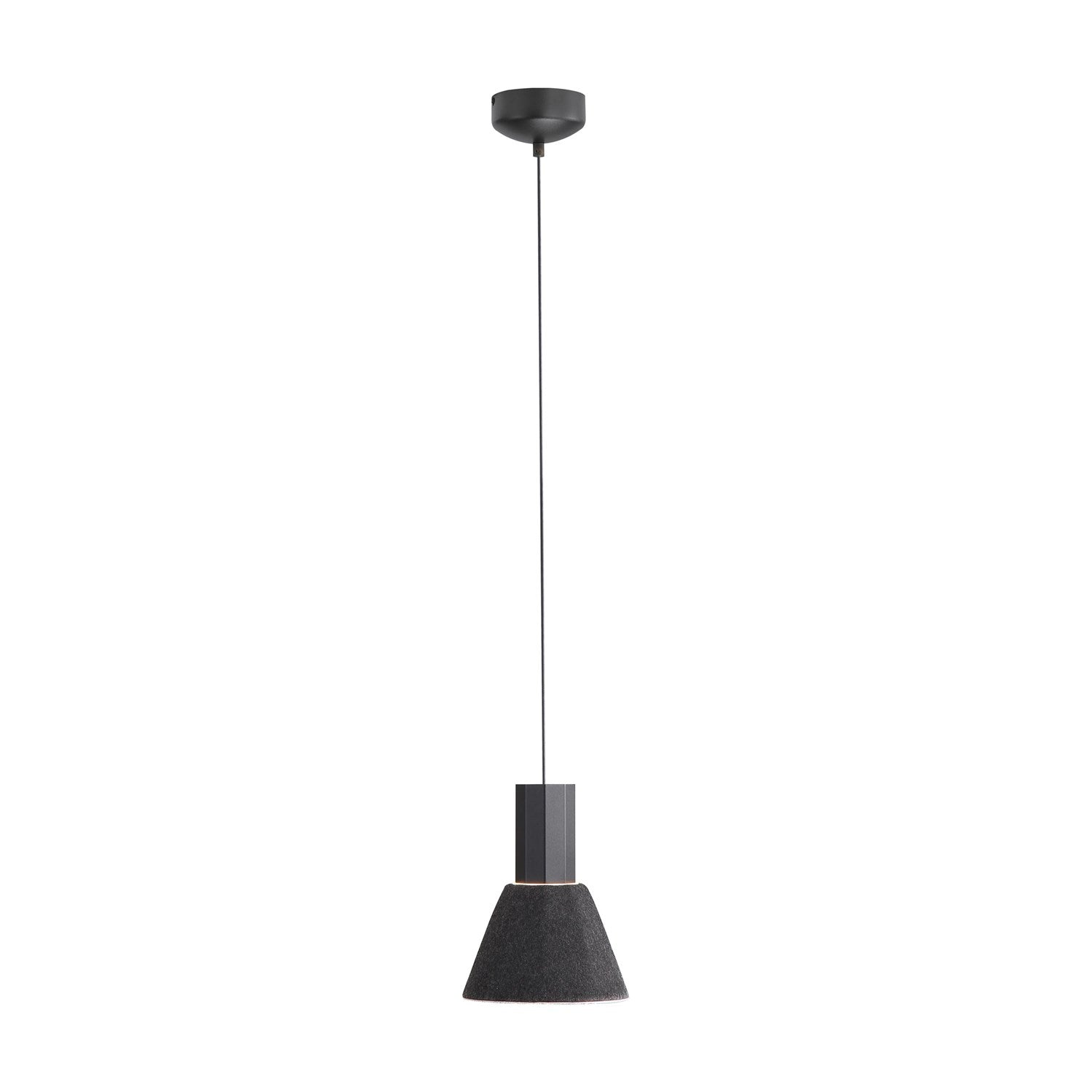 8" Led Pendant In Flecked Black/Grey by Golden