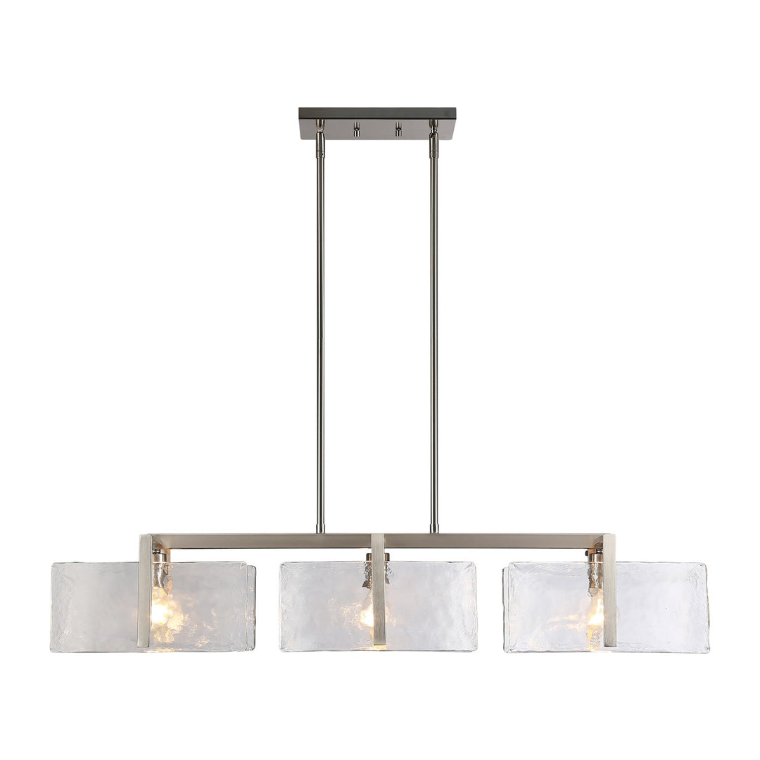 Duncan 3-Light Semi-Flush - Track Light In Matte Black With Clear Glass by Golden
