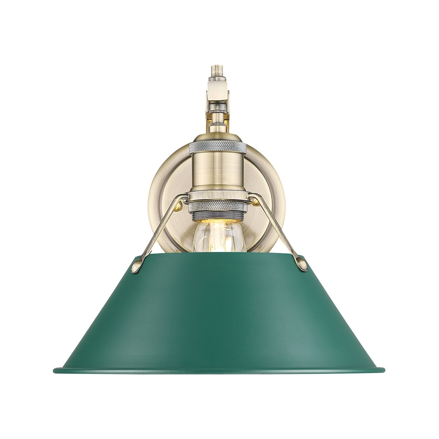 1-Light Wall Sconce In Aged Brass With Pine Green by Golden