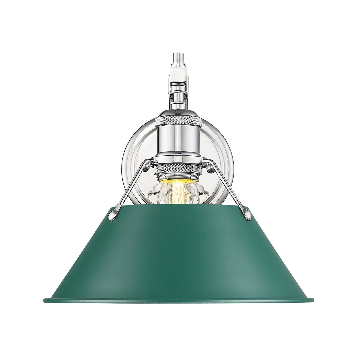 1-Light Wall Sconce In Chrome With Pine Green by Golden