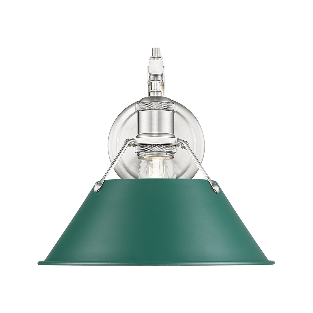 1-Light Wall Sconce In Pewter With Pine Green by Golden