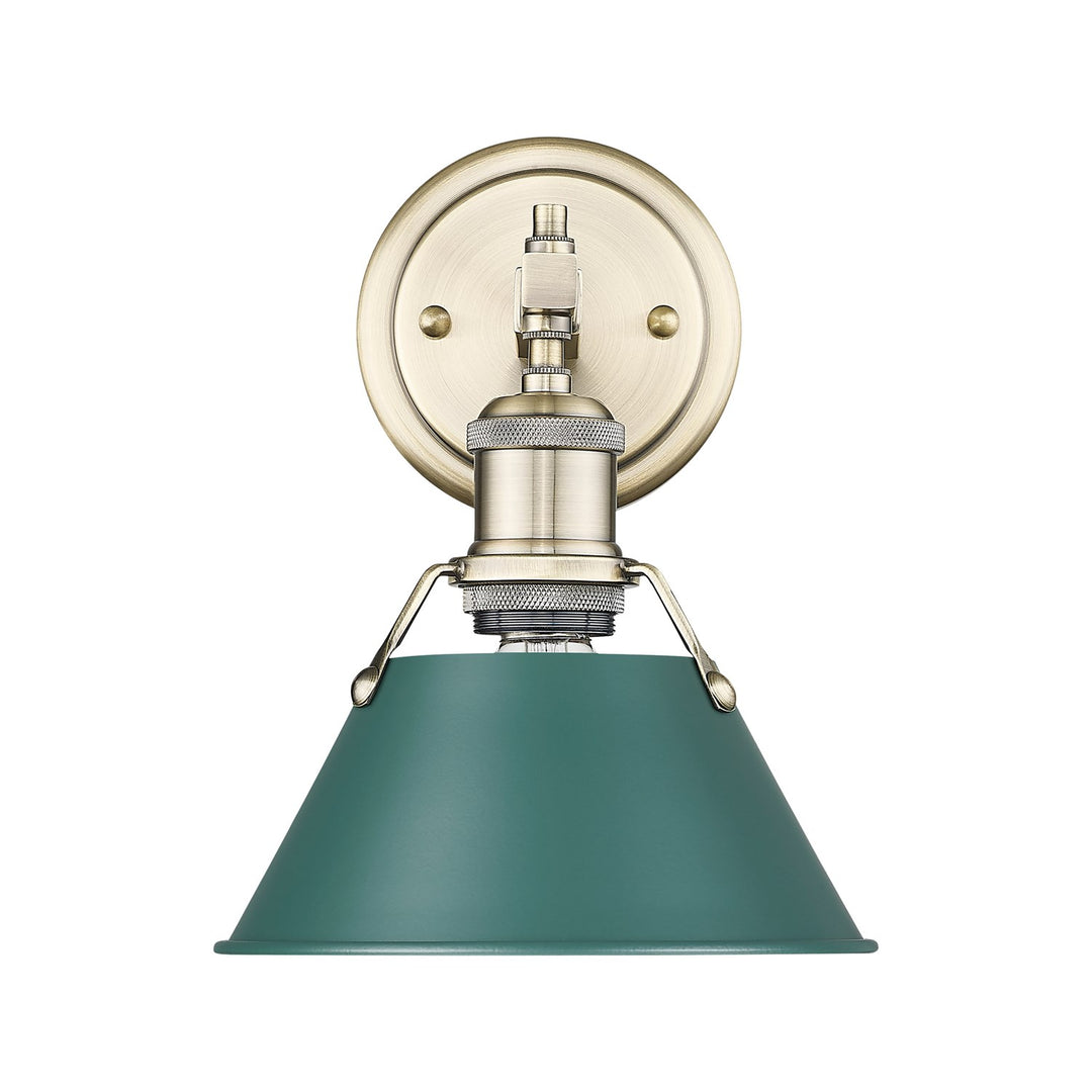 1-Light Bath Vanity In Aged Brass With Pine Green by Golden
