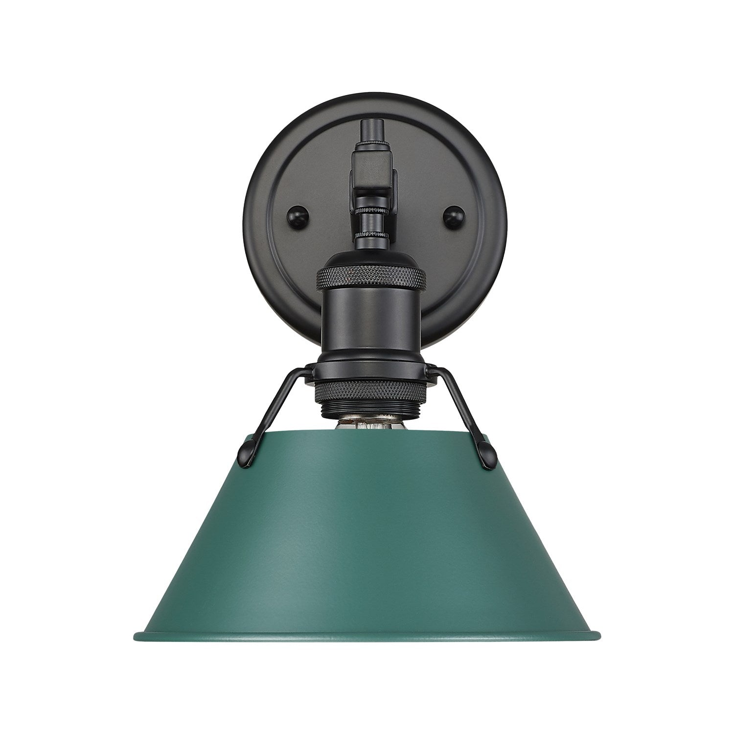 1-Light Bath Vanity In Matte Black With Pine Green by Golden