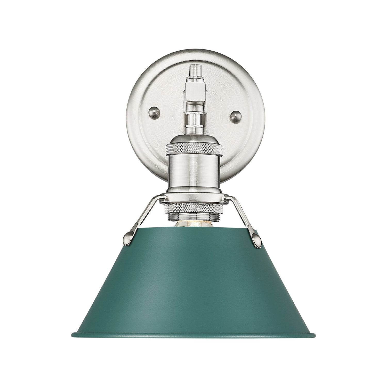 1-Light Bath Vanity In Pewter With Pine Green by Golden