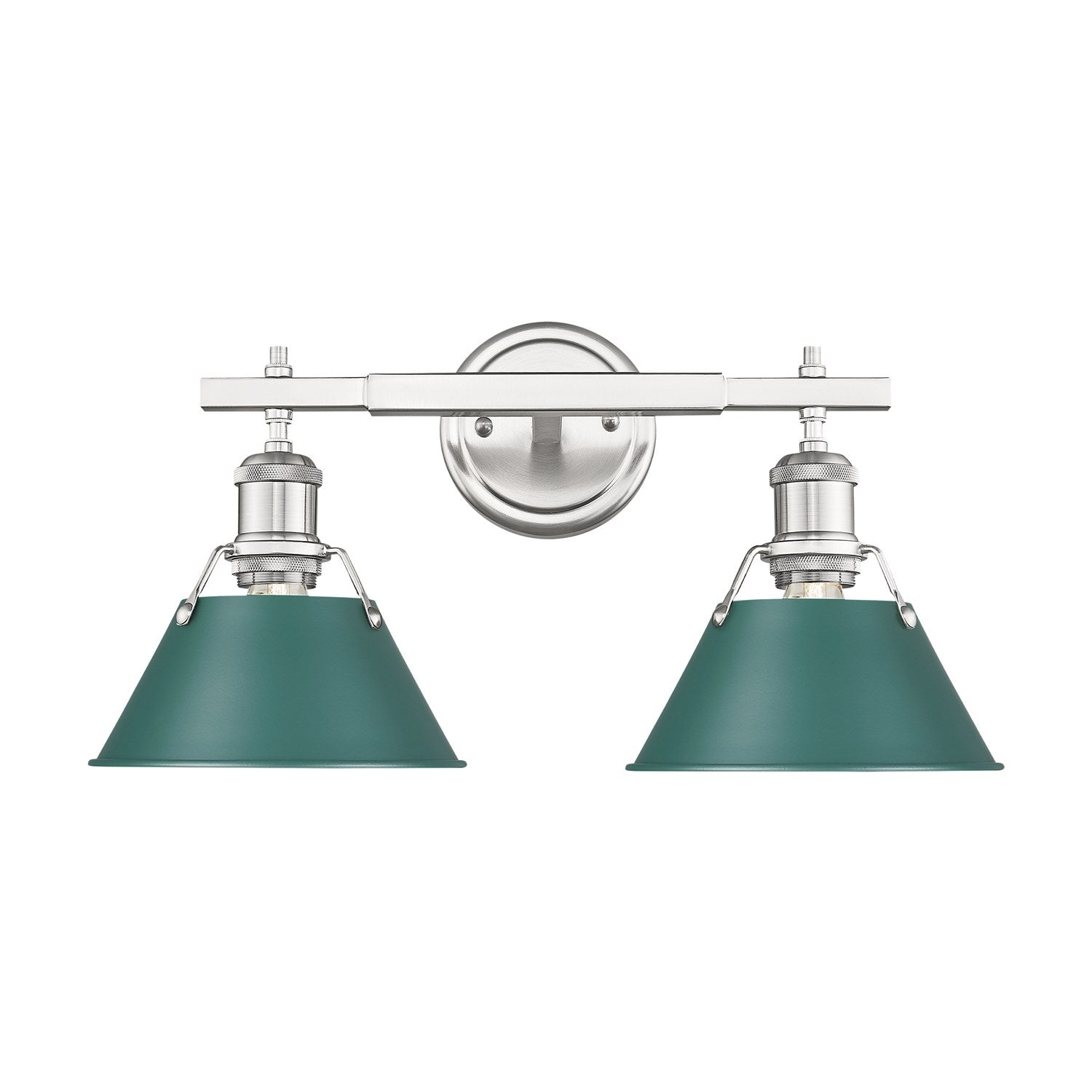 2-Light Vanity Light In Pewter With Pine Green by Golden