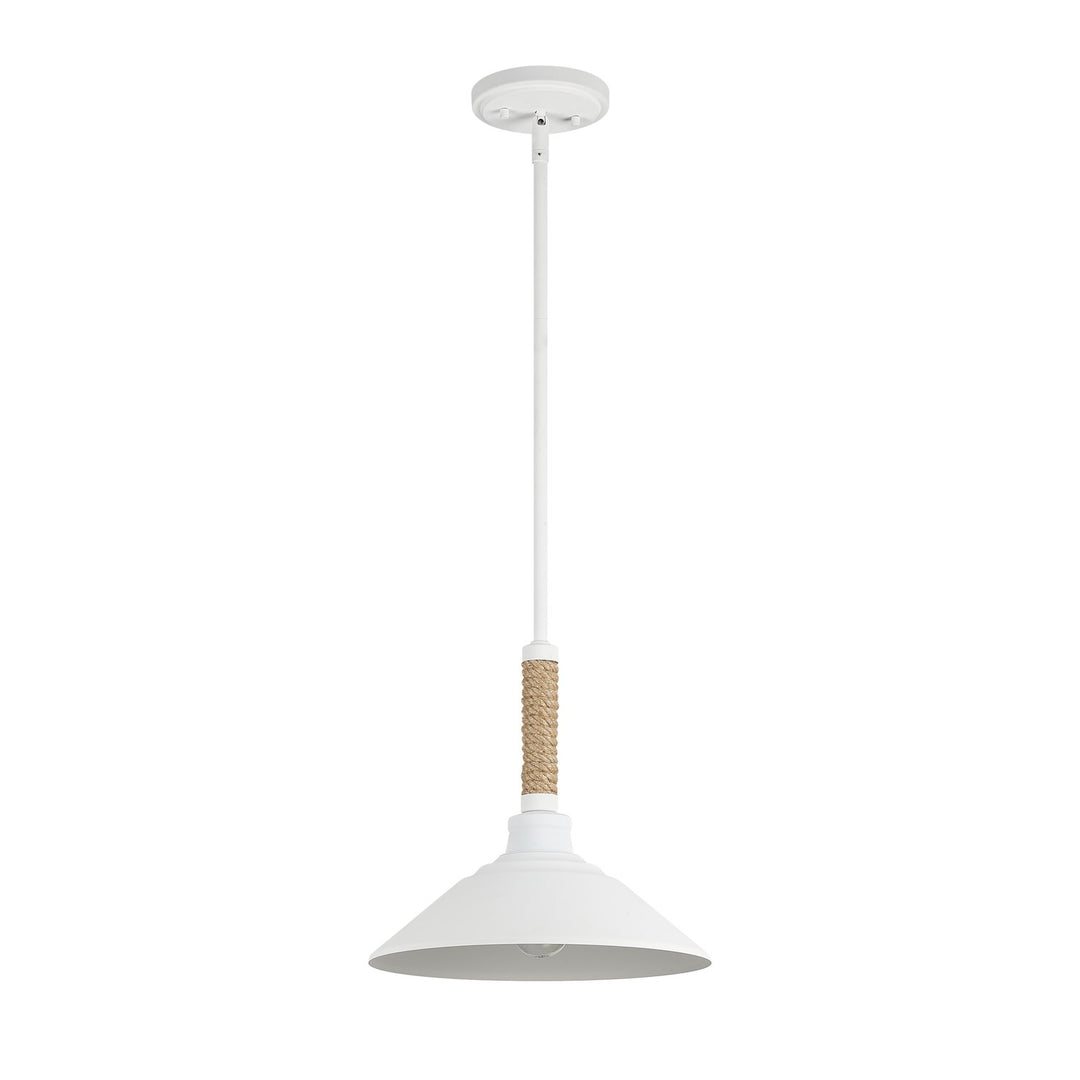 1-Light Pendant In Natural White by Golden