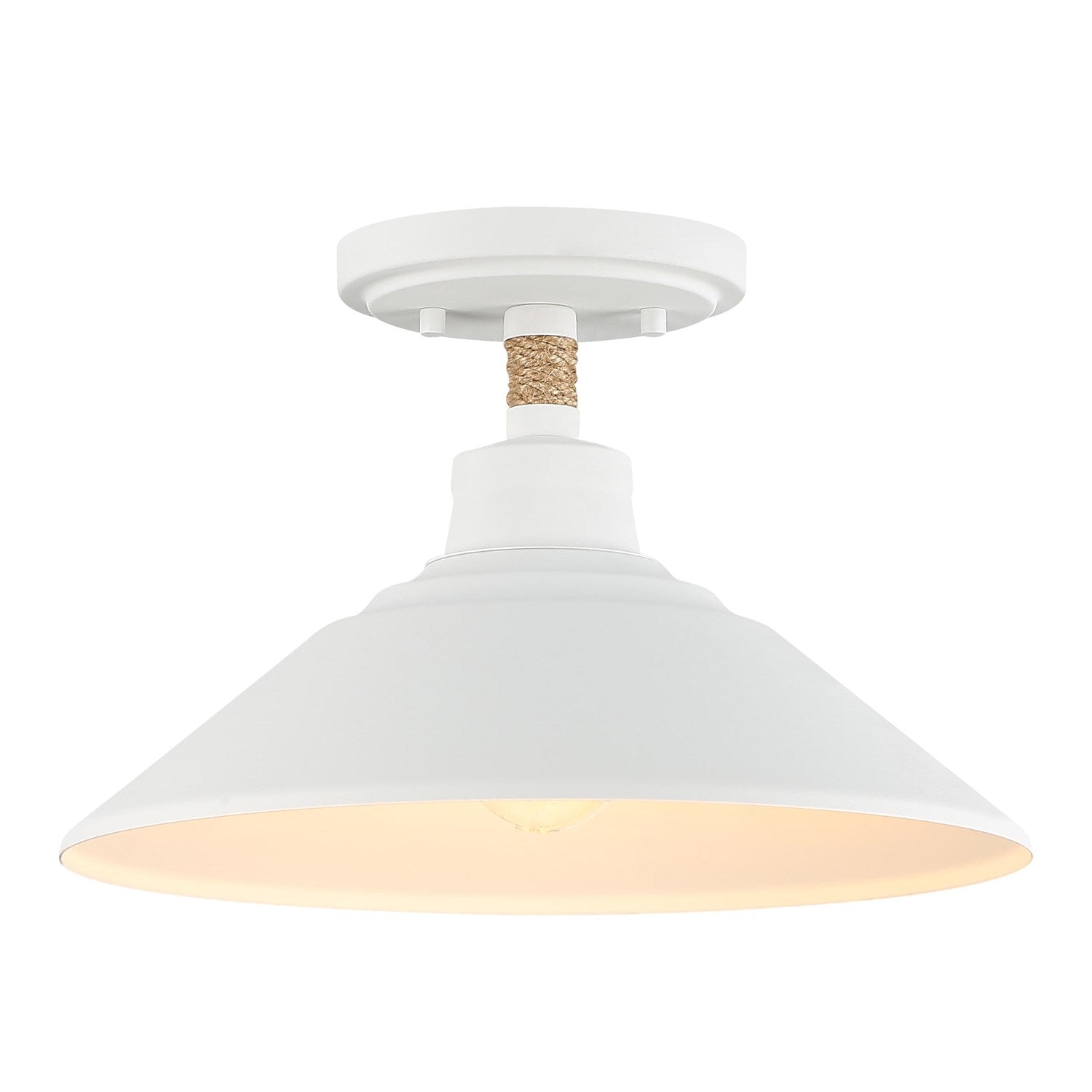 1-Light Semi-Flush In Natural White by Golden