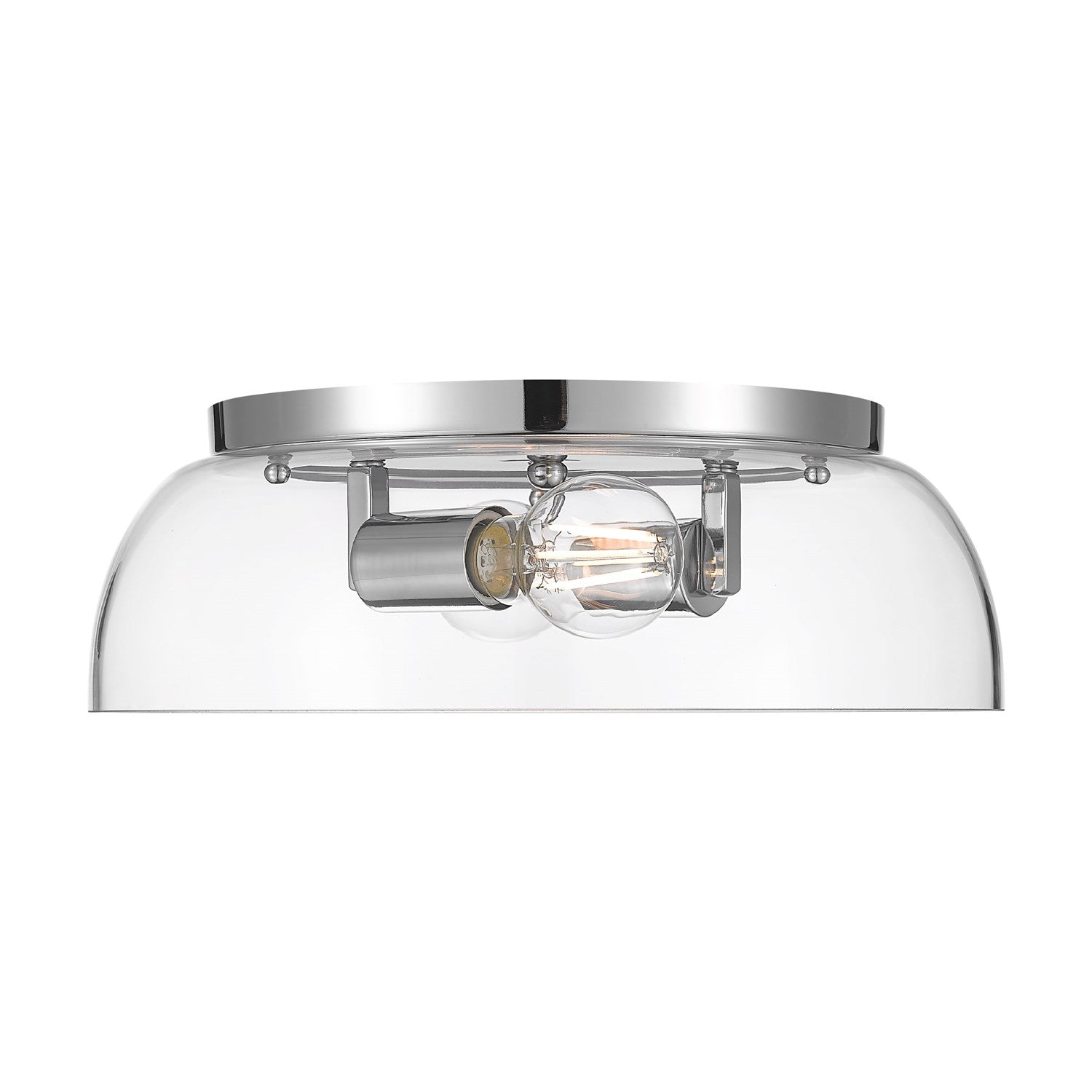 14" Flush Mount In Chrome With Clear Glass by Golden