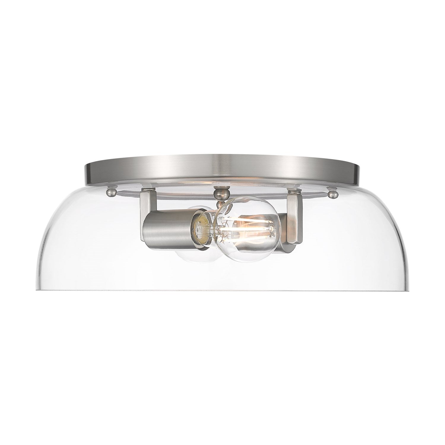 14" Flush Mount In Pewter With Clear Glass by Golden