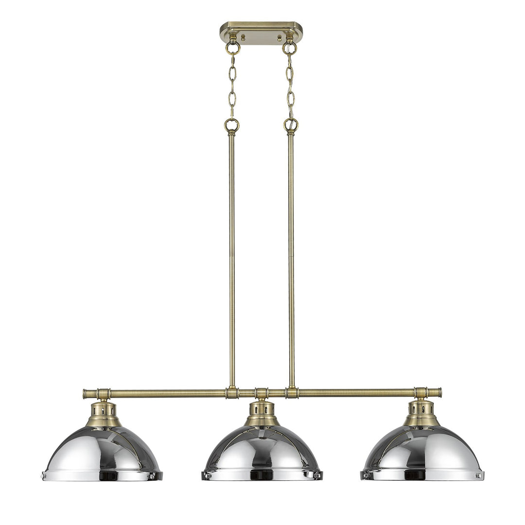 1-Light Pendant With Chain In Chrome With Matte Navy by Golden