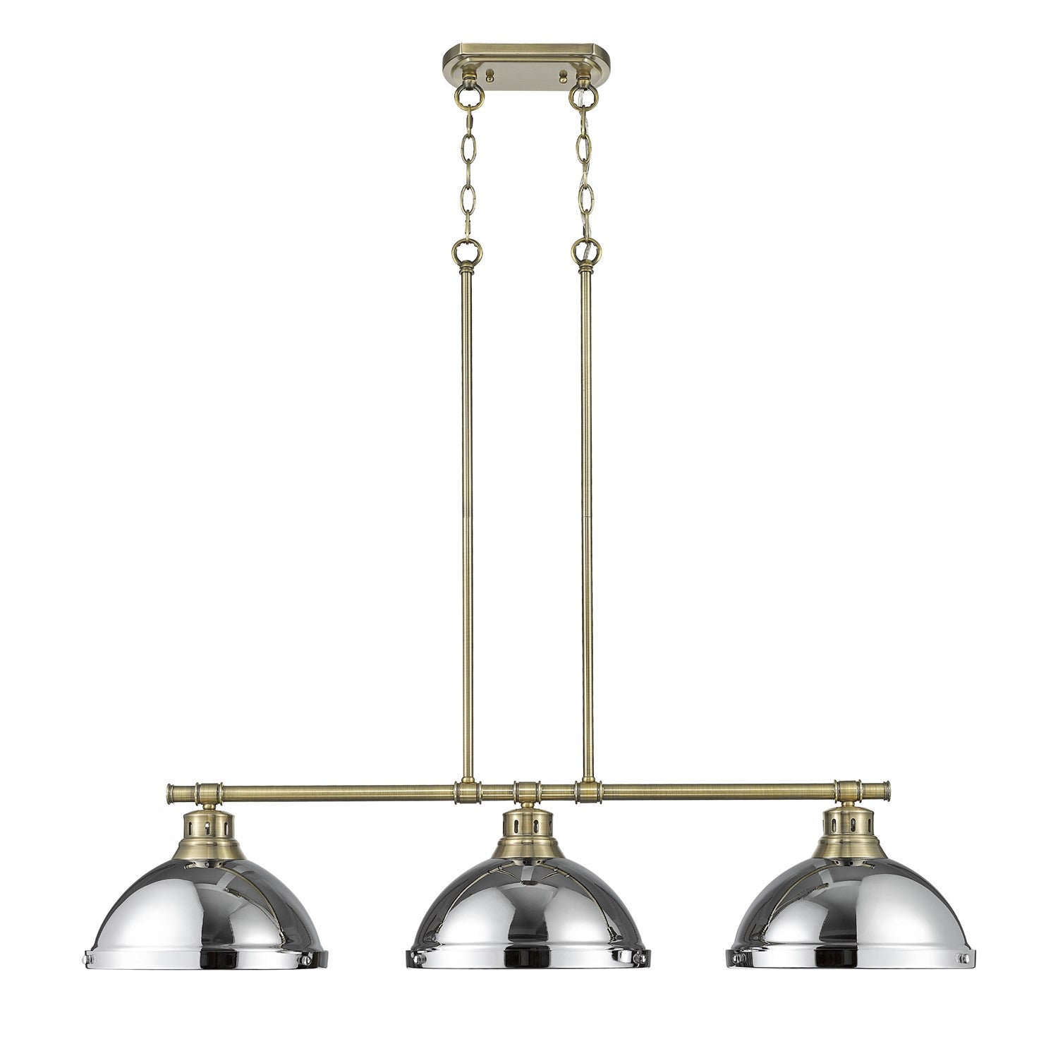 1-Light Pendant With Chain In Chrome With Matte Navy by Golden